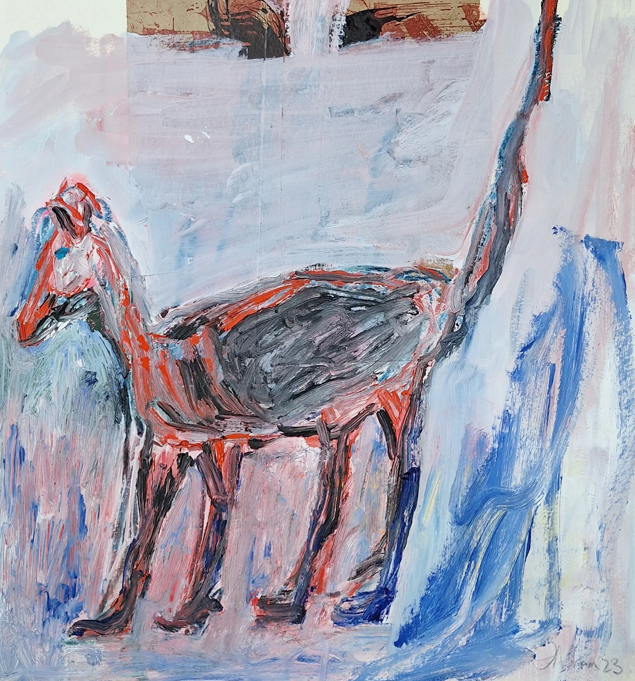 Caballo oleo sobre papel