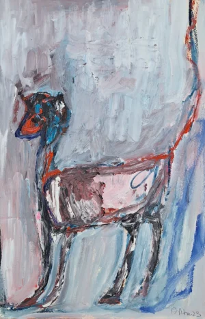 Gato oleo sobre papel