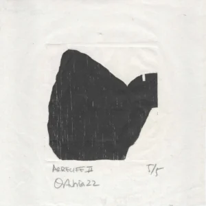 Xilografía original en negro serie paisajes arrecife edición limitada 5 ejemplares.