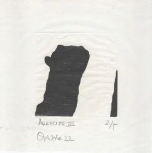 Xilografía original en negro serie paisajes arrecife edición limitada 5 ejemplares.