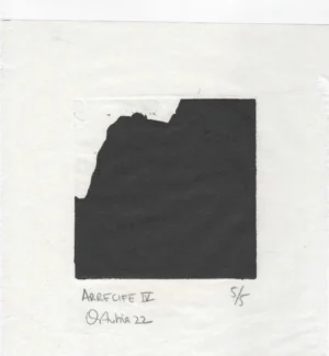 Xilografía original en negro serie paisajes arrecife edición limitada 5 ejemplares.